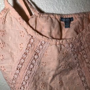 pink cropped blouse